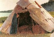 Eastman Johnson Ojibwe Wigwam at Grand Portage oil painting